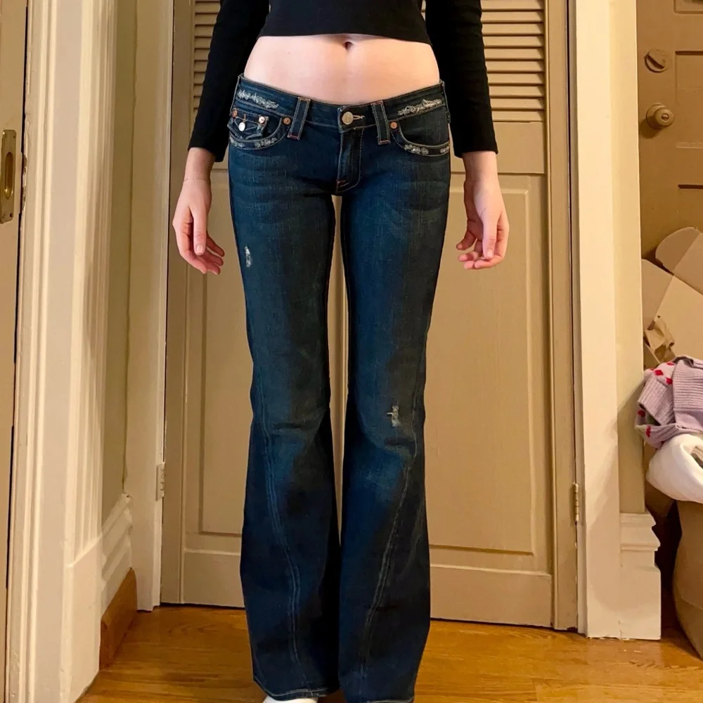 True Religion Dark Blue JOEY Flare Jeans - Picture 1 of 8